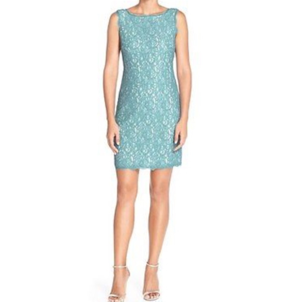 Adrianna Papell Boatneck Sheath Neck
